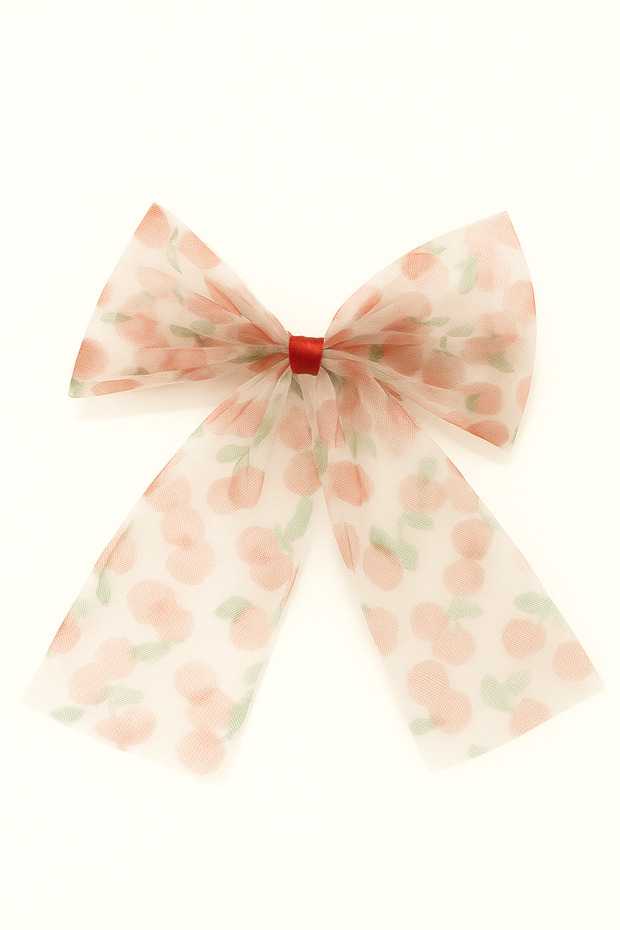 Ladybug Strawberry Cherry Watermelon Designed Lace Bow Hairpins