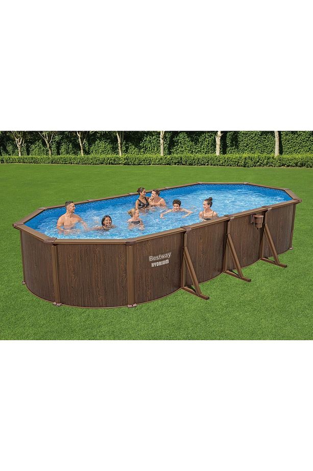 ® 561CW Hydrium™ Çelik Duvarlı Oval Yerüstü Havuz Seti 7,32 m x 3,66 m x 1,32 m - 1