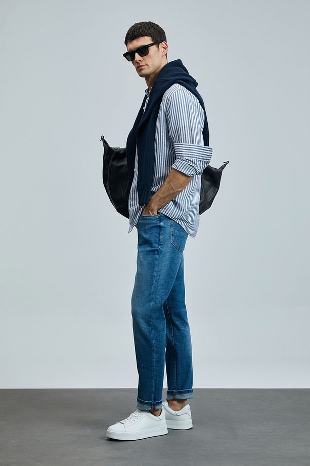 Gerardo Smart Jean Erkek Pantolon Regular Fit Mavi - 2