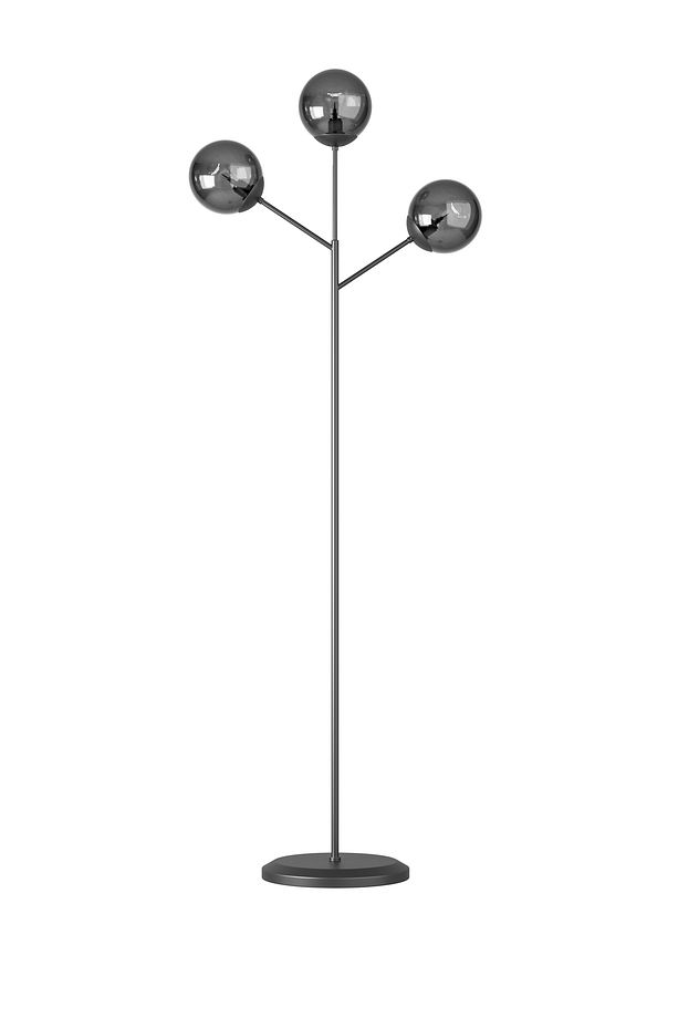 LOREVA 3'lü Cam Küre Lambader - Metal Gövdeli Modern Yer Lambası - 2