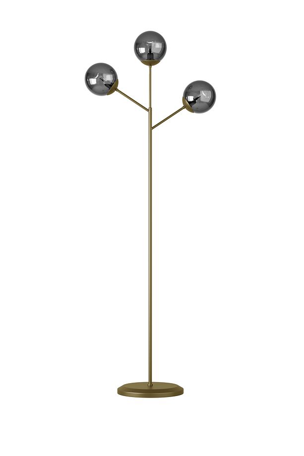 LOREVA 3'lü Cam Küre Lambader - Metal Gövdeli Modern Yer Lambası - 2