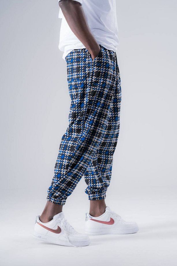 Erkek Yazlık Desenli Saks Jogger Şalvar Pantolon - 3