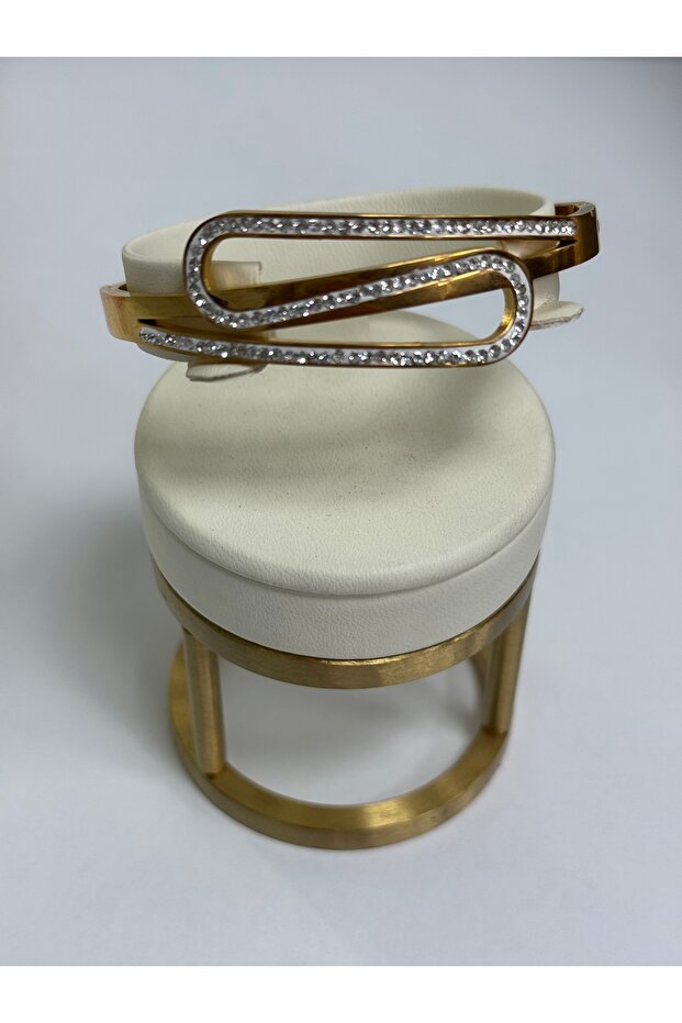 Steel Handcuffs with Zircon Stone Details
