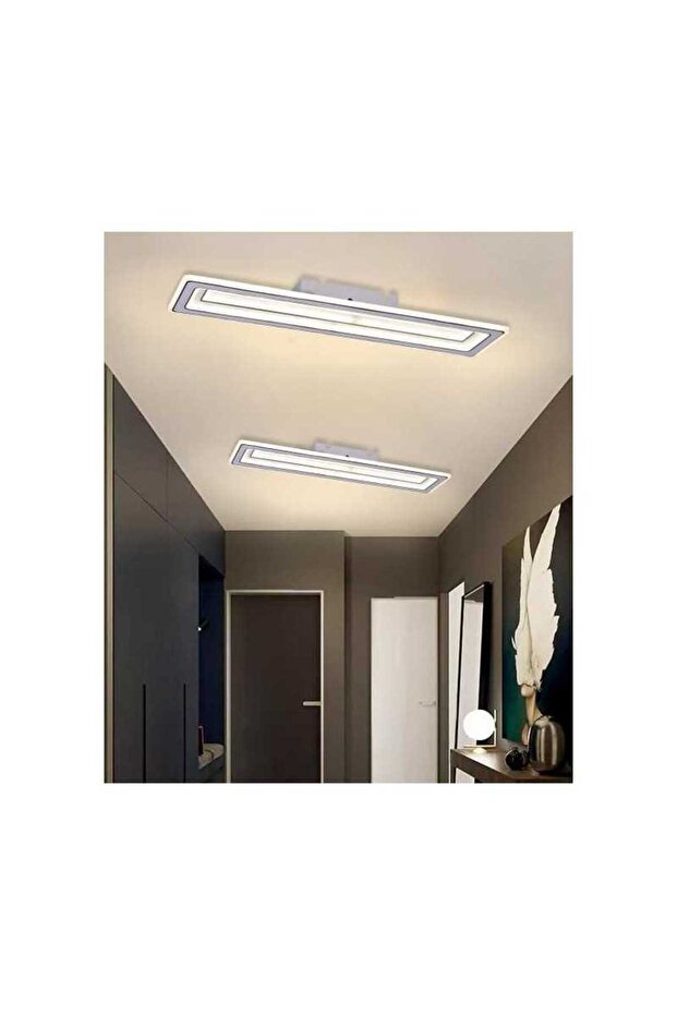 Rectangular LED Ceiling Light 60CM 136W 3 Functions Warm Neutral Cool Light 60 x 7 x 18 cm - 1