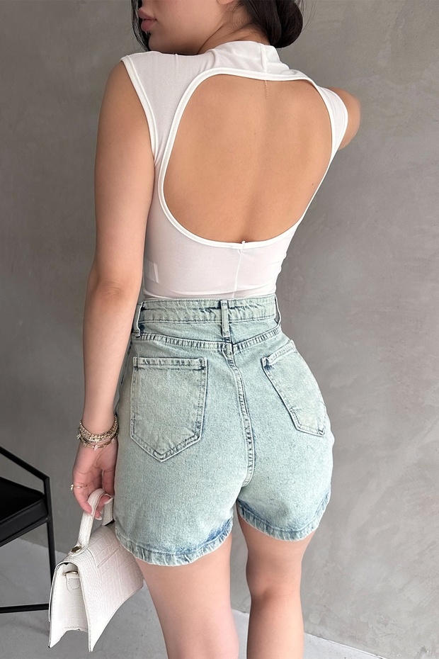 Sırt Dekolteli Buzzy Bluz - 2