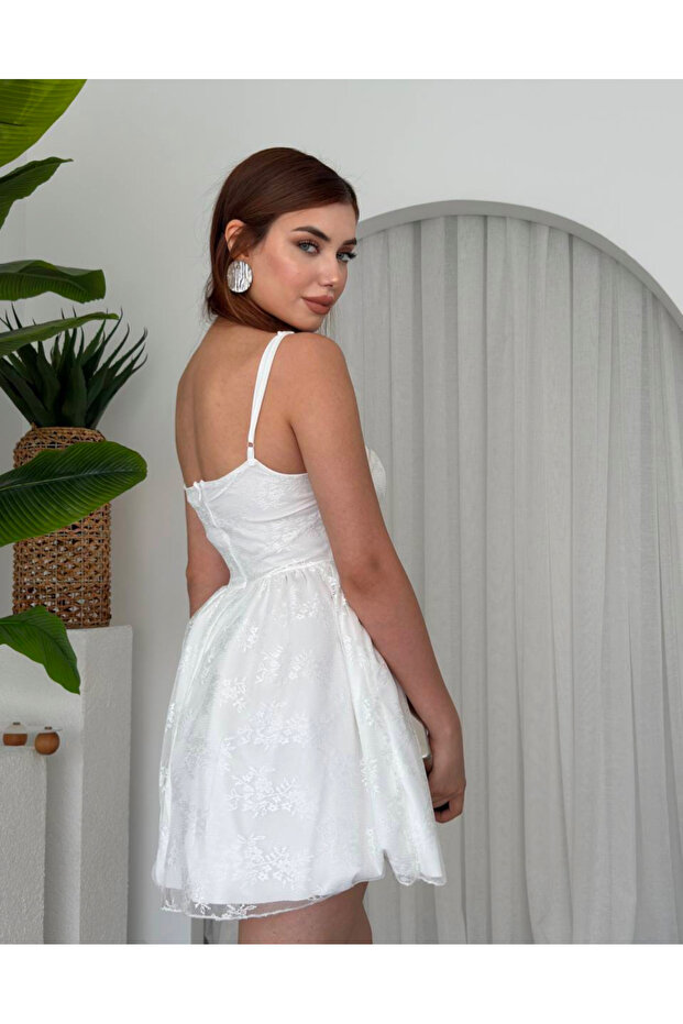 Kadın Askılı Mini Elbise - 3