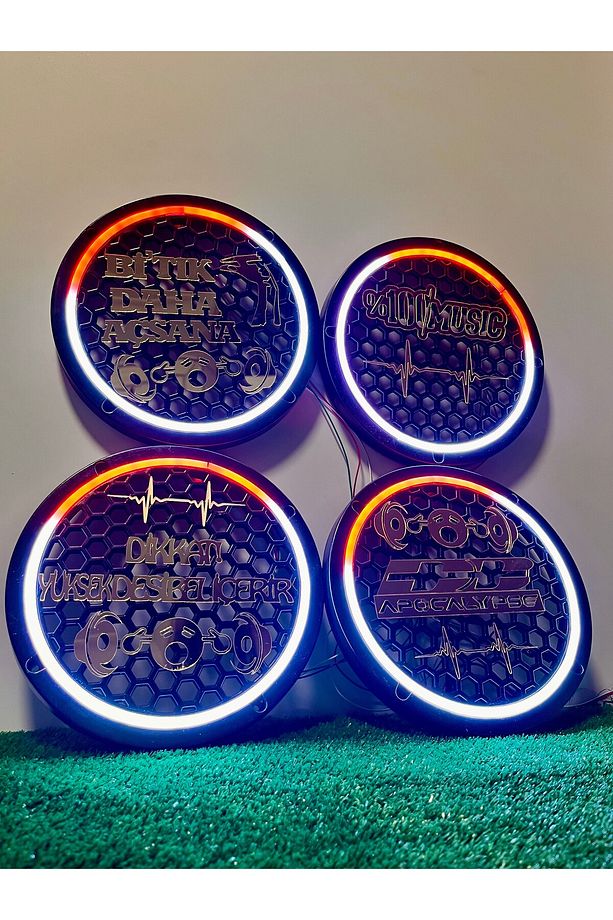 DB Apocalpse Yazılı 4 Adet 20Cm Midrange Hoparlör Uyumlu 358 Modlu Kayar Ledli Kapak(Pleksi Yazılı) - 5