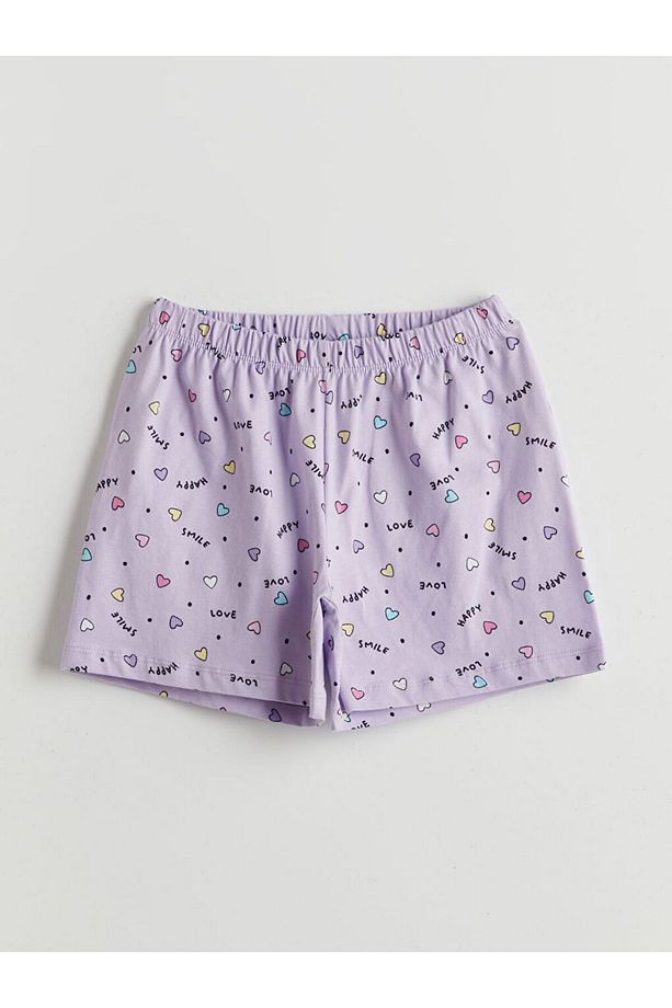LCW Kids Kare Yaka Kız Çocuk Şortlu Pijama Takımı - 3