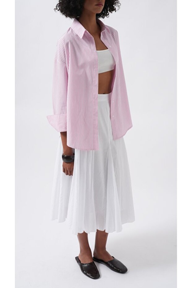 Çizgili Basic Gömlek - 4