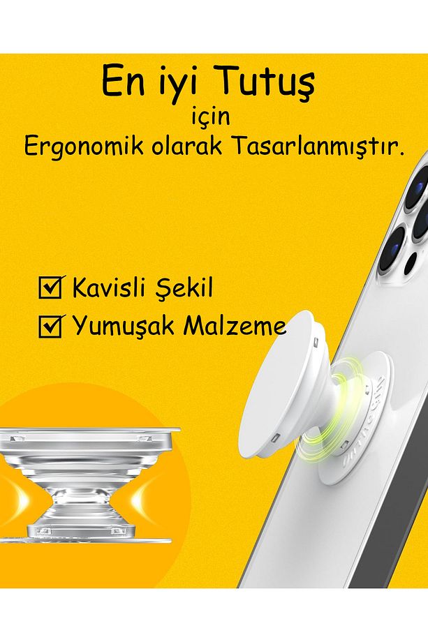 Popsocket Kiraz Desenli Telefon Tutacağı Epoksi Yüzey Parmak Tutucu Yapışkanlı Popsocket - 8