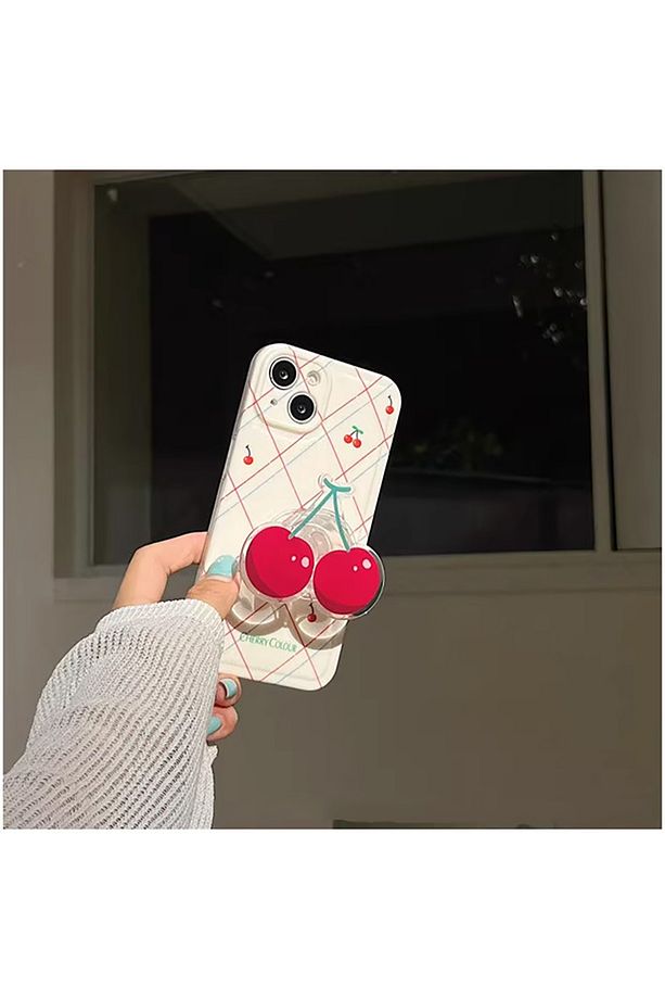 Popsocket Kiraz Desenli Telefon Tutacağı Epoksi Yüzey Parmak Tutucu Yapışkanlı Popsocket - 5