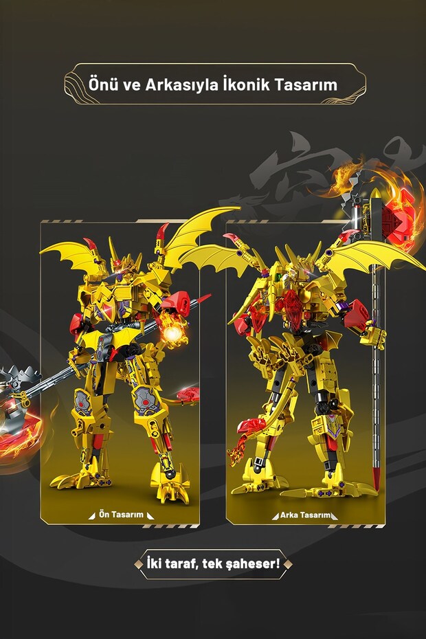 Flame Hammer Çin Ejderi Figür Yapı Bloğu Seti 463 Parça - 4