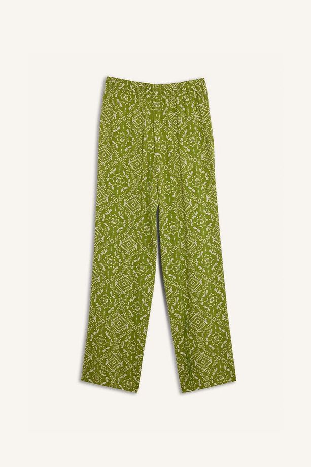 Regular Fit Desenli Esnek Belli Düz Paça Pantolon D8844AX25SP - 3