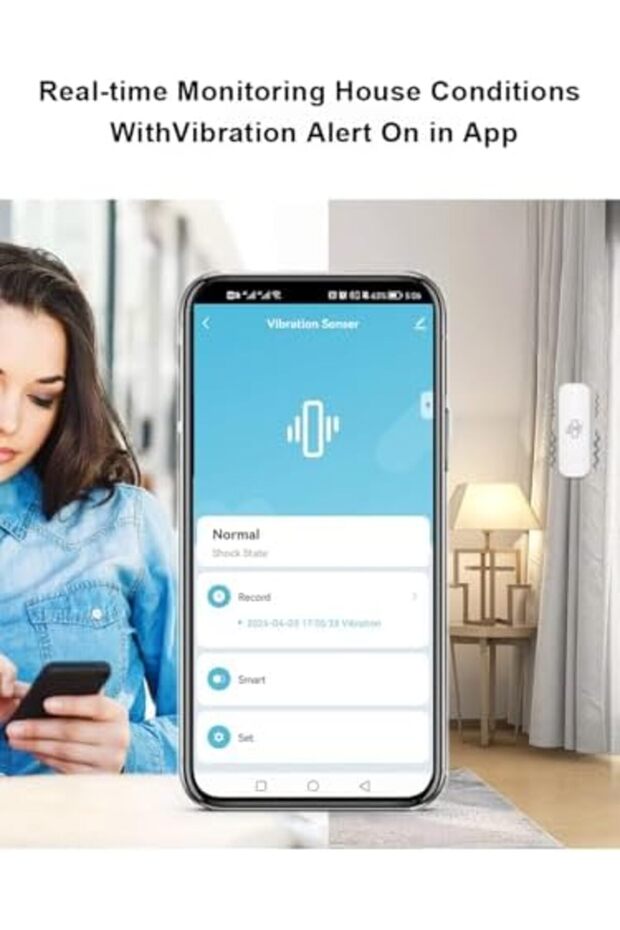 كاشف الاهتزاز الذكي Tuya Wifi مستشعر الاهتزاز نظام أمان المنزل الذكي يدعم Smart - 4