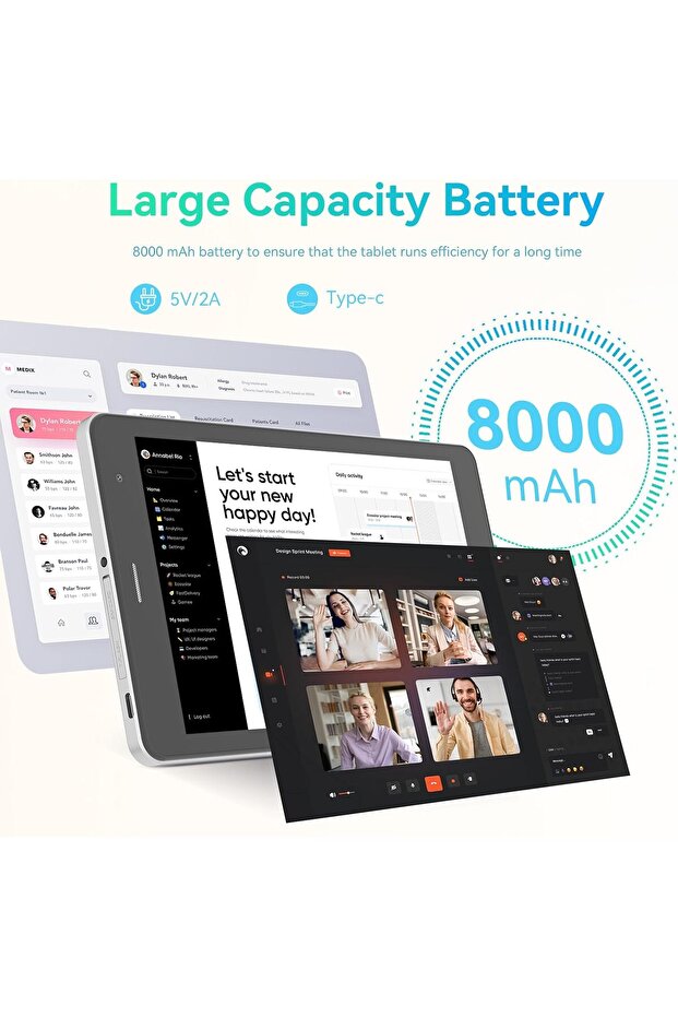 C idea 8 inch Tablet, Android 13.0 Tablet with SIM Card Slot Wifi/5G LTE 8GB RAM, 512GB ROM Storage - 7