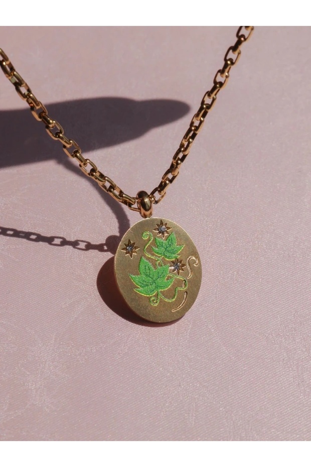 Vintage Leaf Steel Necklace