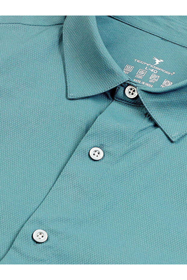 قميص بقصّة عادية وياقة واسعة سادة - 4