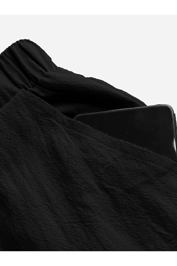 بنطال سادة بساق مستقيمة مع رباط - 4