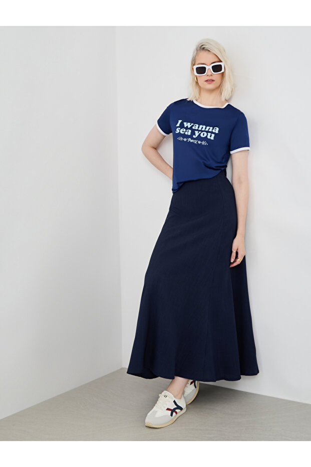 تنانير ماكسي سادة على شكل حرف A - 1