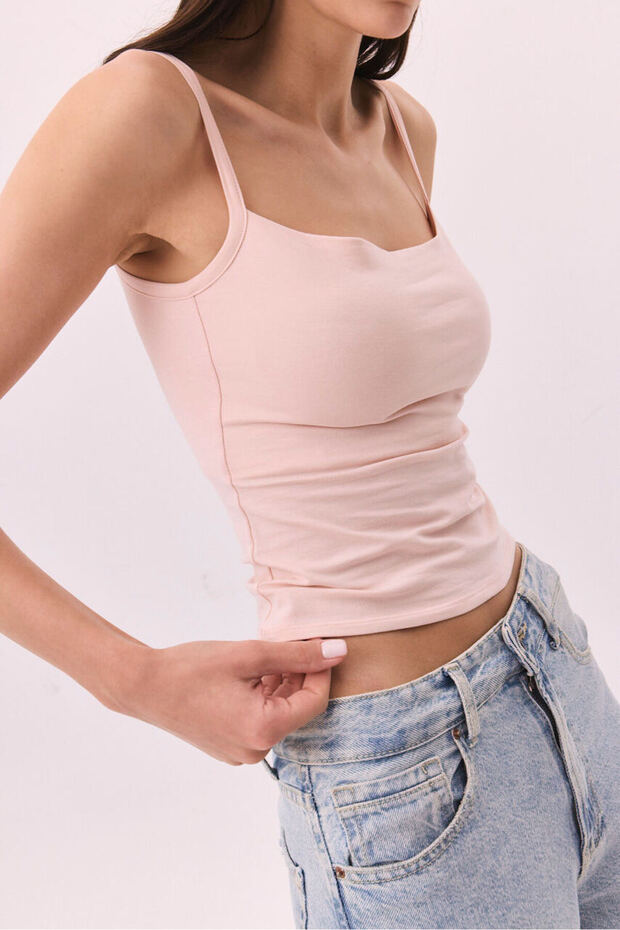 Pamuklu Askılı Bluz - 1