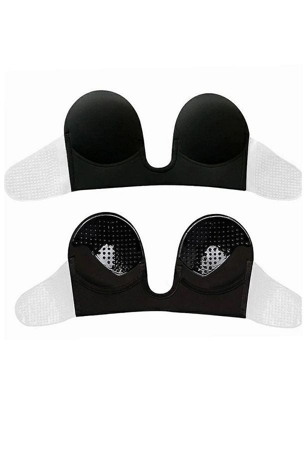 Desteksiz Balenli Mikrofiber Askısız Straplez Push Up Hayalet Silikonlu Sütyen - 5