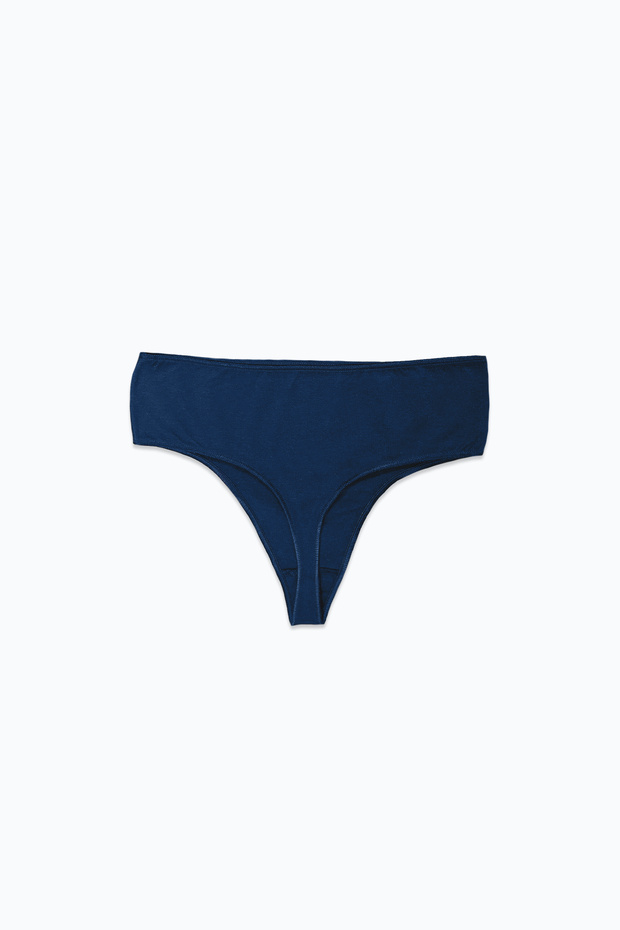 Kadın Bordo Lacivert 4 lü Paket Modal Yüksek Bel String Tanga 4M178 - 7