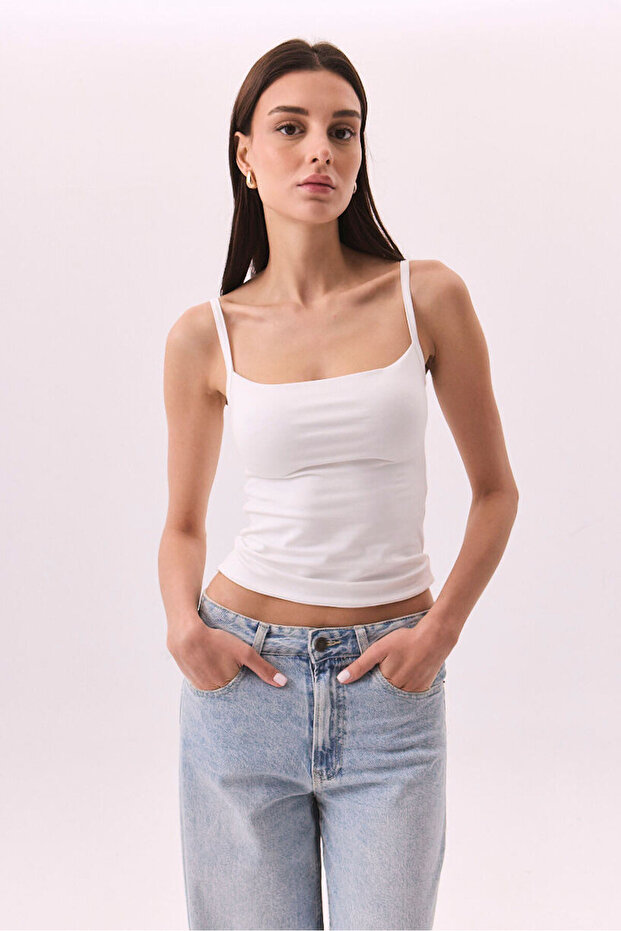 Pamuklu Askılı Bluz - 2