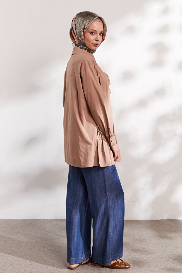 Volanlı Pamuk Gömlek - 6