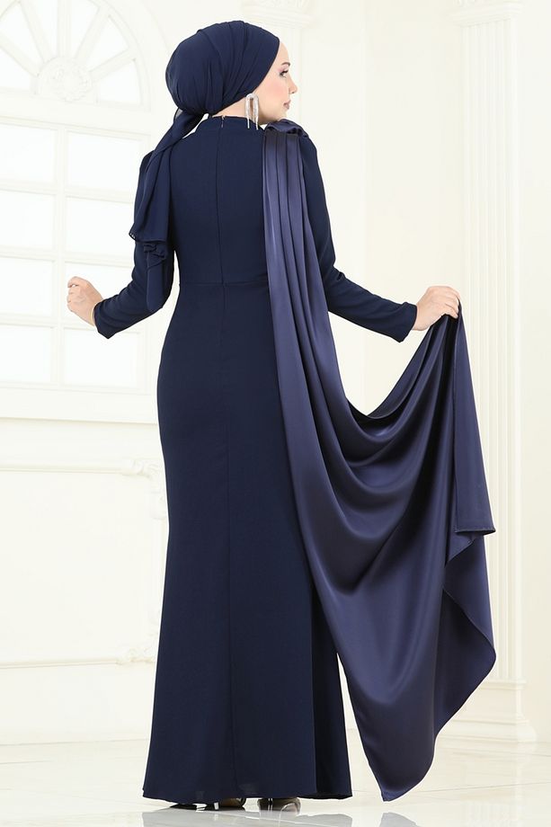 Gül Detay Abiye Elbise 6227BSK463 Laci - 5
