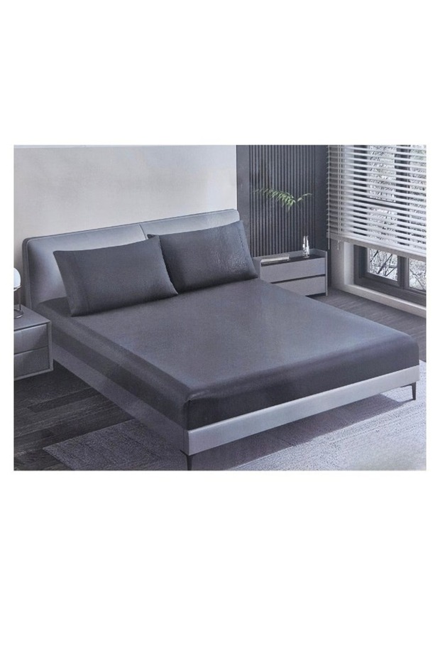 طقم شرشف مطاط مكون من قطعتين- شرشف مقاس مفرد 200×100+30 سم + غطاء وسادة مقاس 50×75