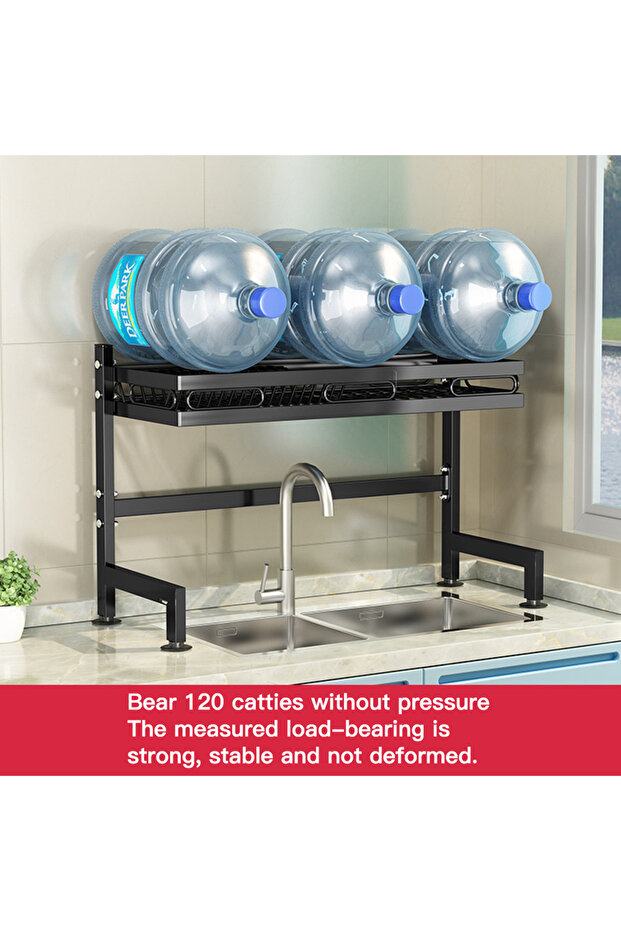 رف تخزين أطباق المطبخ ذو الطابقين - 2