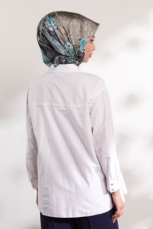 Volanlı Pamuk Gömlek - 6