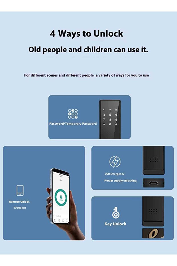 Home Smart Door Lock Remote Electronic Password Lock Smart Lock - 2
