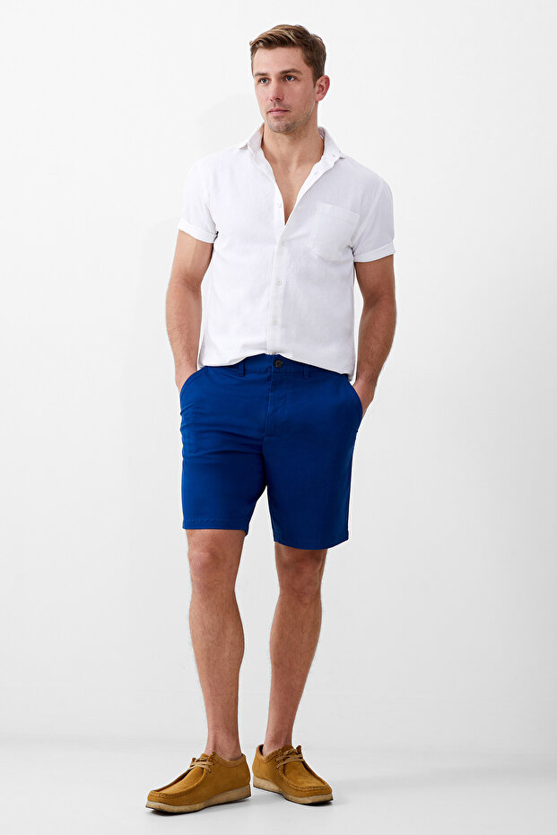 Basic Regular Cotton Blend Low-Rise Shorts