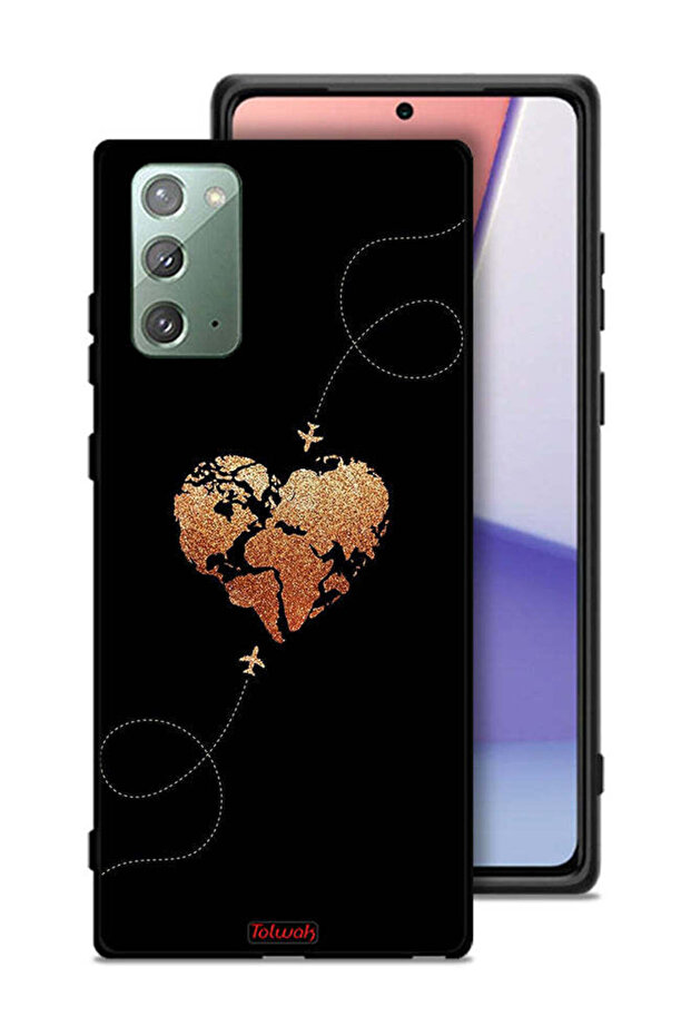 Samsung Galaxy Note 20 Protective Case Cover Airplanes Touching Heart