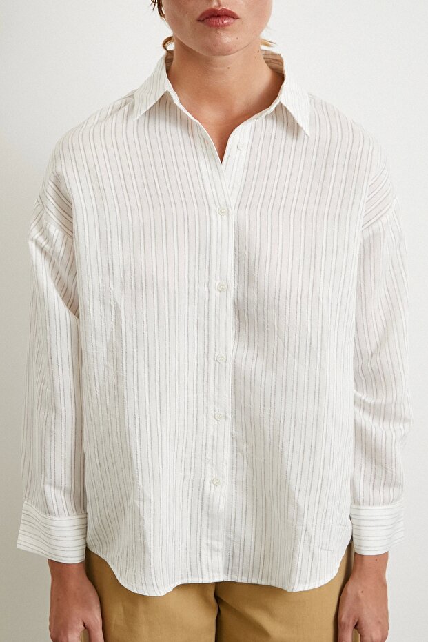 Simetrik Çizgili Gömlek Taş - 4