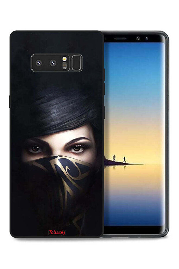 غطاء حماية لهاتف سامسونج جالكسي نوت 8 بطبعة فتاة محجبة