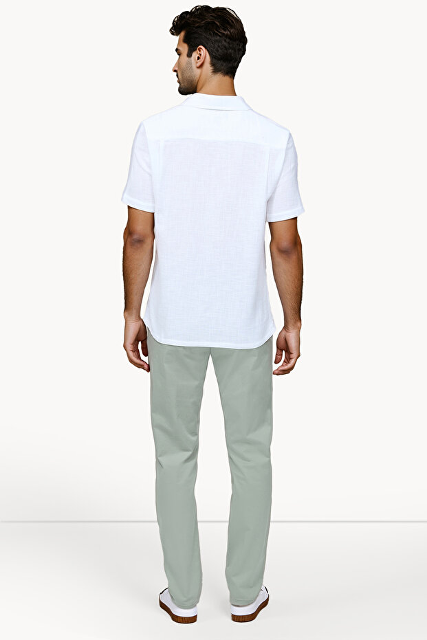 قميص قطني عادي بياقة عالية - 5