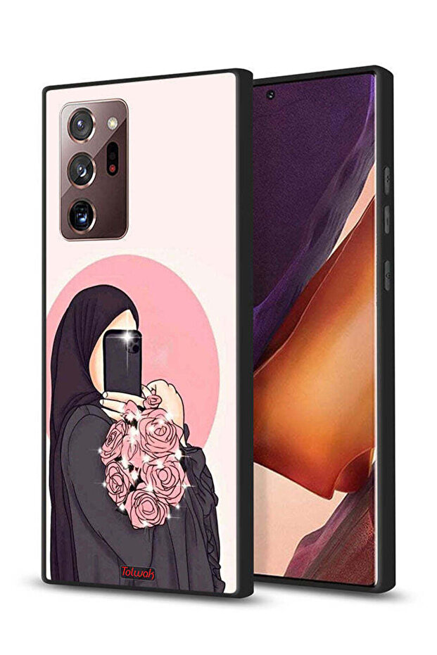 غطاء حماية لهاتف سامسونج جالكسي نوت 20 ألترا، فن التقاط صور سيلفي مع حمل الزهور