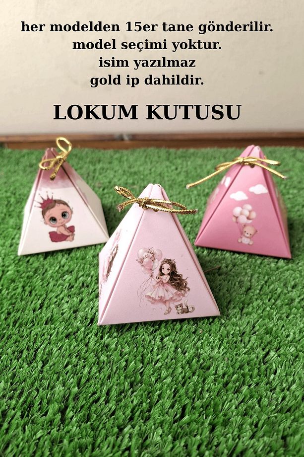 45 Adet Kız Çocuk Konsept Lokum Kutusu - Mevlid Hediyesi - Doğumgünü Hediyesi - Çikolata Kutusu - 1