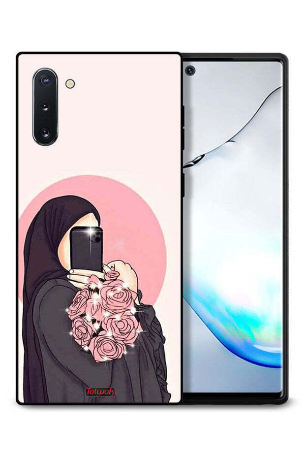 Samsung Galaxy Note 10 Protective Case Cover Making Selfies While Holding Flowers Art