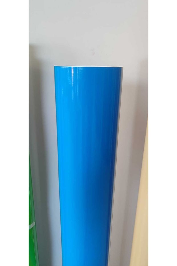 Glossy Light Blue Adhesive Foil Kitchen Cabinet and Furniture Covering Foil 61cm X 100cm