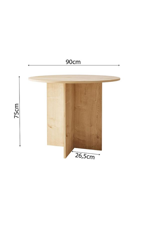 L0110 Linet Yuvarlak Yemek Masası Salon Mutfak Masası 4 Kişilik – Safir - 3