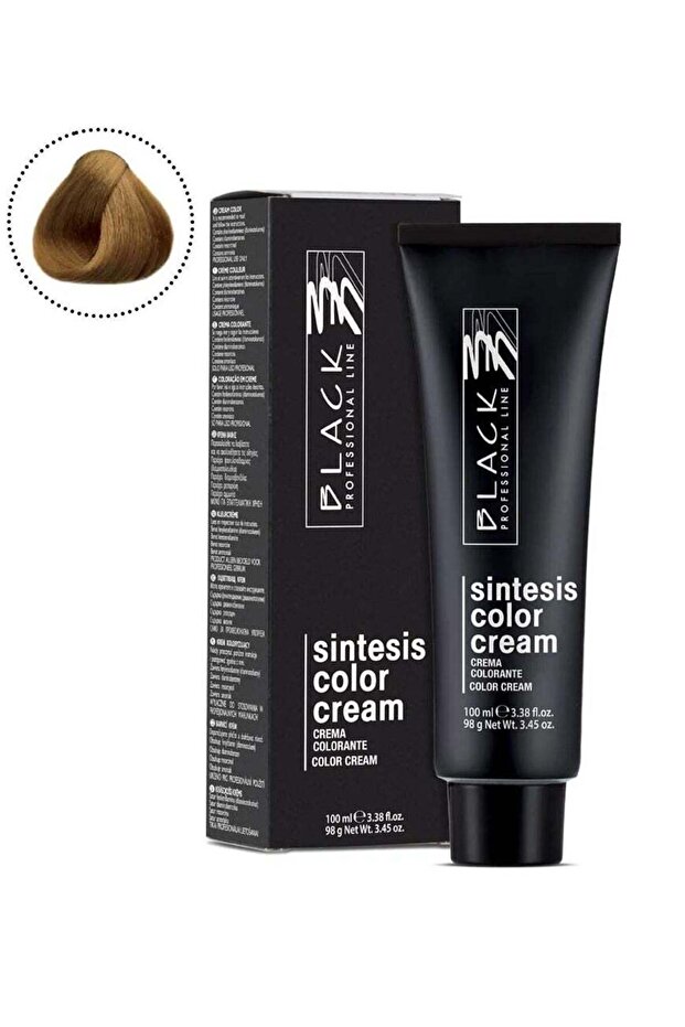Black Professional Sintesis Cream Medium Golden Blonde 7.3 - Permanent Hair Colour with Radiant High