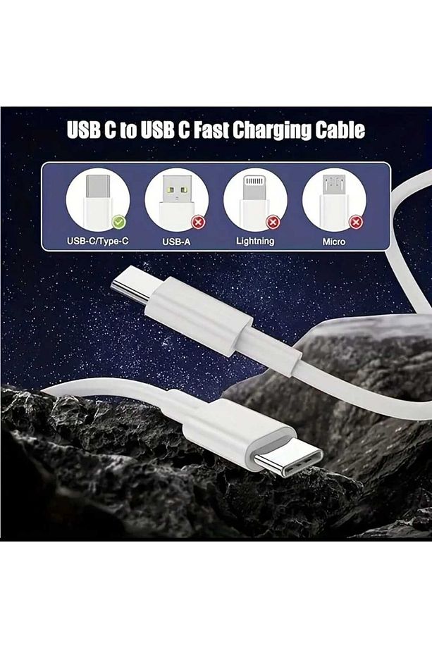 Hızlı Şarj Data Kablosu 60 W USB C den USB C ye 100cm - 2