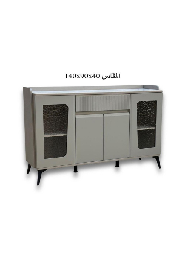 دولاب بوفيه عصري لون أبيض - 2