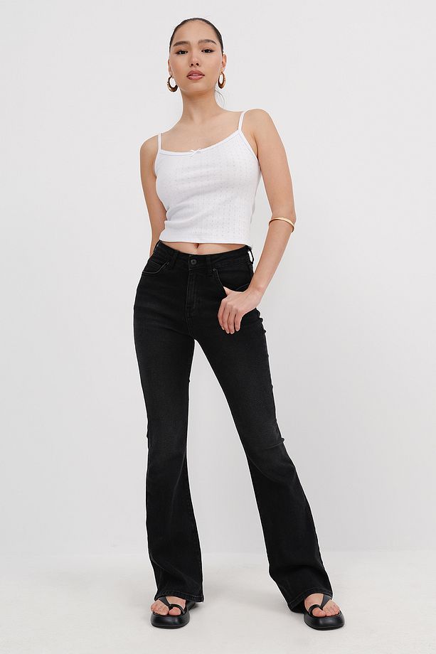Yüksek Bel Flare Jean PN8677-PNC - 1