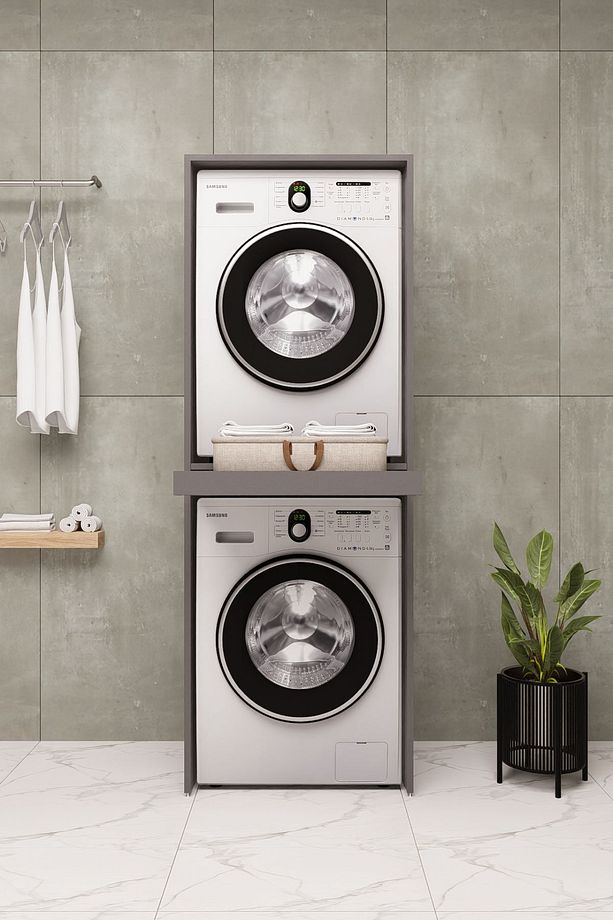 Mdf Çamaşır Makinesi Kurutma Makinesi Dolabı Çekmeceli 184 - 2