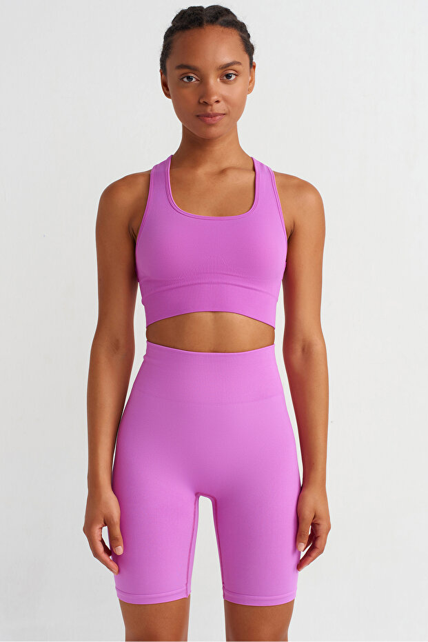 Toparlayıcı Biker Şort Orkide Pembe - 5