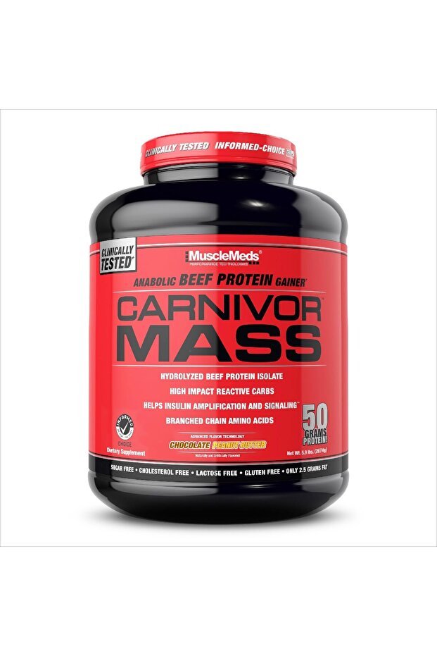 Beef Protein Gainer, Carnivor Mass, 5.9Lbs, Chocolate Peanut Butter, 14 Servings